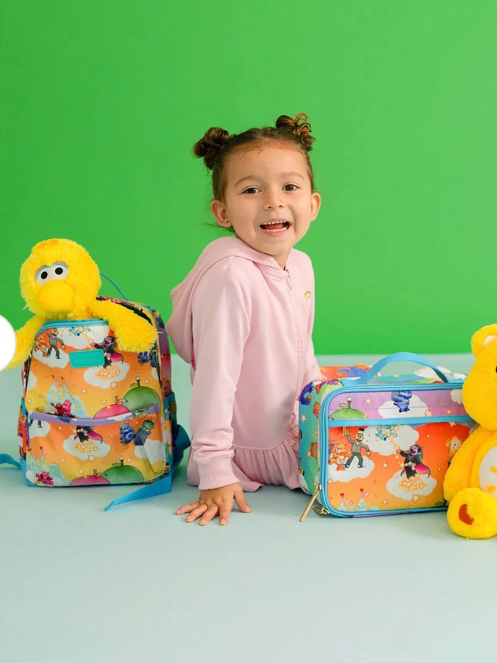 Posh Peanut Care Bears x Sesame Friends Mini Backpack - Yellow Plush Accent